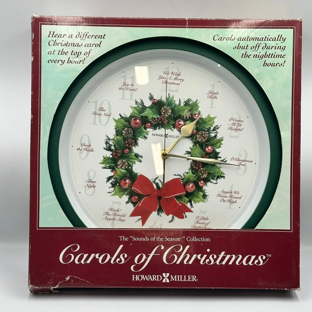 Howard Miller Carols of Christmas Musical Quartz Wall Clock Sounds of the Season